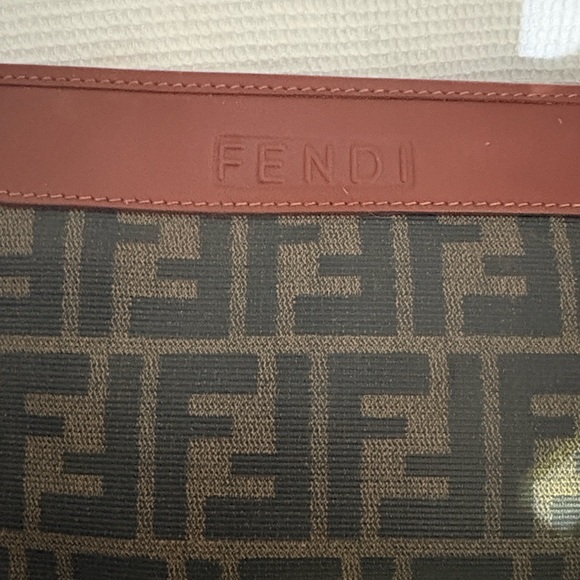 Fendi Classic Red, Brown and Black clutch - Picture 2 of 7